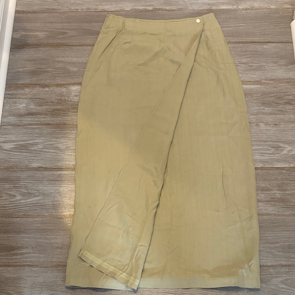 Tommy Bahama Neutral Wrap Midi Skirt in Khaki